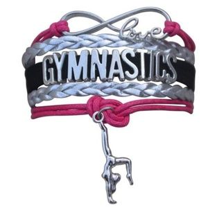Girls Gymnastics Bracelet - Pink & Silver